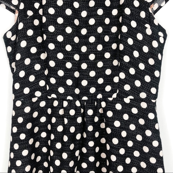 Anthropologie Maeve Nikola Polka Dot Mini Dress | Black White | Size 4 - Picture 5 of 14